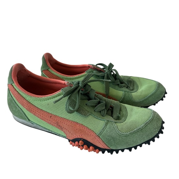 Puma 5000m Suede Running Sneakers In Green & Orange - Picture 2 of 11